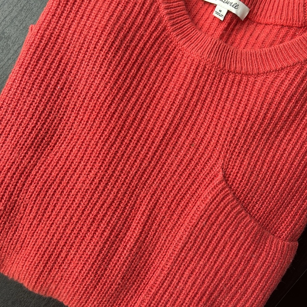 Madewell Coral Crewneck Sweater - Picture 2 of 6
